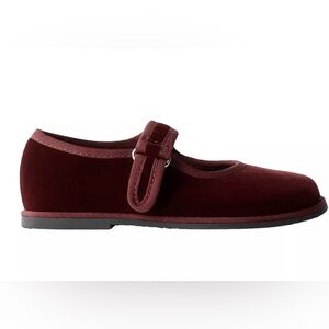 Zara Kids Mary Jane Velvet Shoe in Burgundy, Worn once for special occasion